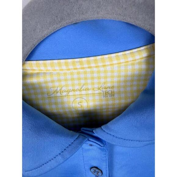 Magnolia Lane Tech Polo Shirt Masters Golf Performance Preppy Blue Women Small - Picture 2 of 5